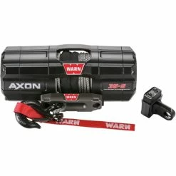 Warn Axon 35-S Winch With Rockerbar Switch & Handlebar Mount 3/16" 50' Synthetic